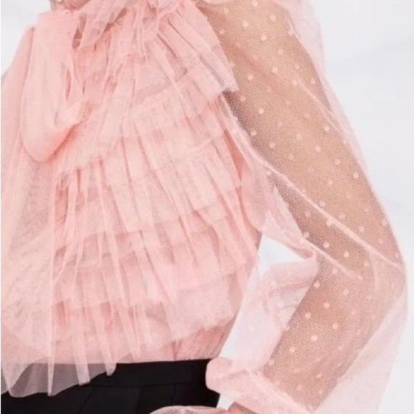 RED Valentino Elegant Pink Ruffled Blouse - Picture 3 of 5